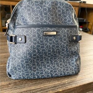 Calvin Klein Navy Monogram MEDIUM Backpack